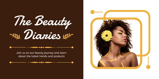 Beauty Diaries With Social Media Trends Twitter Design Template