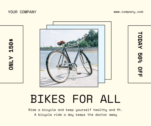Ontwerpsjabloon van Facebook van Bikes for all sale