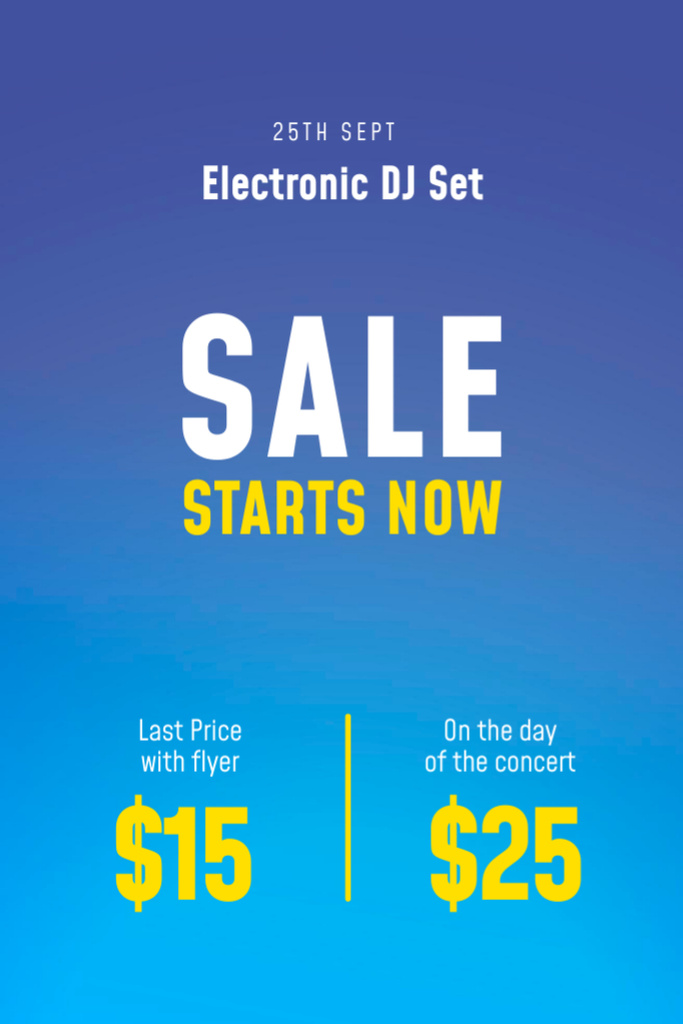 Electronic DJ Set Tickets Offer Flyer 4x6in Πρότυπο σχεδίασης
