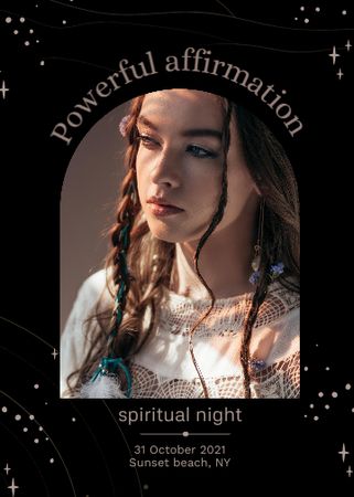 Spiritual Night on Halloween Announcement Invitation Design Template