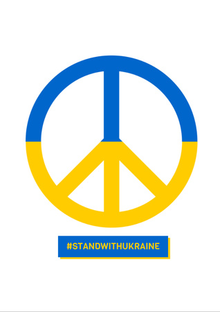 Designvorlage Peace Sign with Ukrainian Flag Colors für Flyer A4