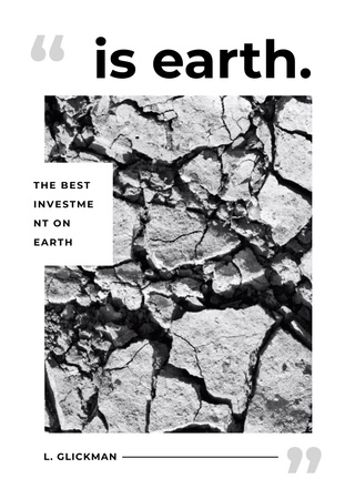 Cracks In Dry Soil And Earth Preserving Quote Postcard A6 Vertical Šablona návrhu