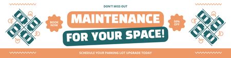Maintenance Parking Services with Discount Twitter Design Template