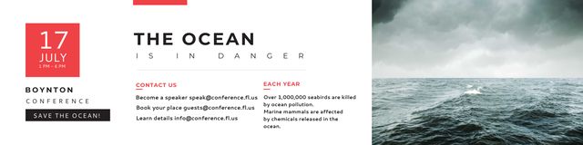 Ontwerpsjabloon van Twitter van Boynton conference the ocean is in danger
