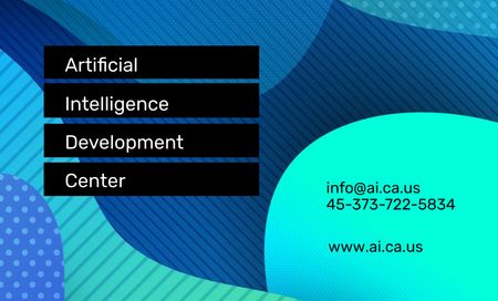 Service Offering Center for Development of Artificial Intelligence Business Card 91x55mm Design Template