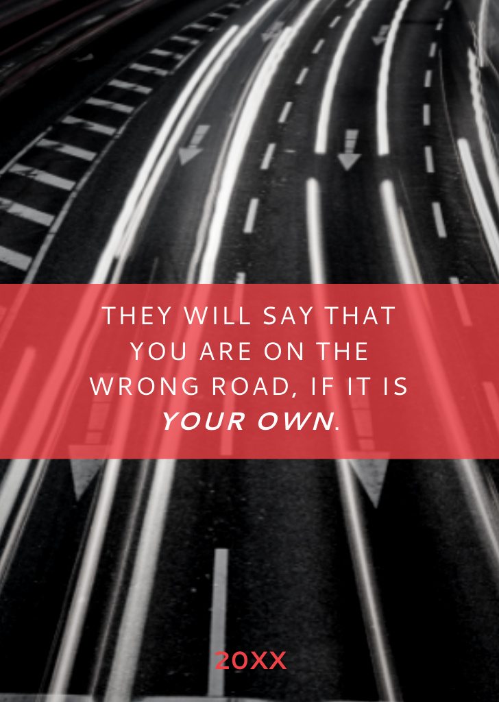 Template di design Quote About Wrong Road With Highways Postcard A6 Vertical