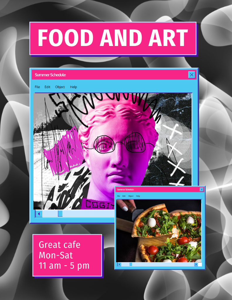 Designvorlage Welcome to Art Cafe für Poster 8.5x11in