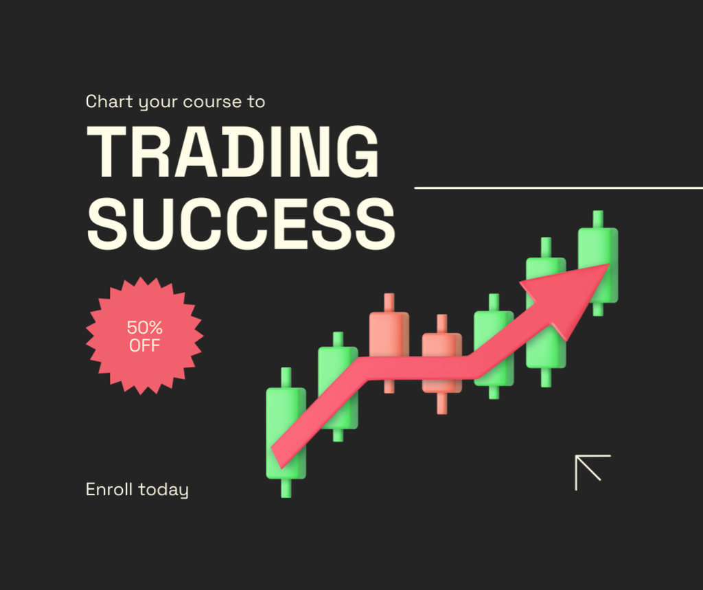 Stock Trading Course Sale Offer Facebook tervezősablon
