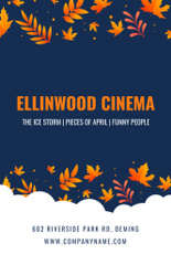 Thanksgiving Movie Night with Orange Autumn Leaves