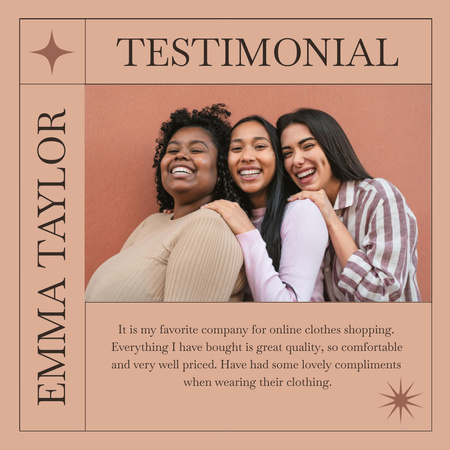 Fashion Store Review with Mixed Race Women Instagram AD Design Template