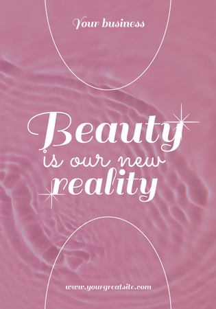 Beauty Inspiration on Pink Bright Pattern Poster 28x40inデザインテンプレート