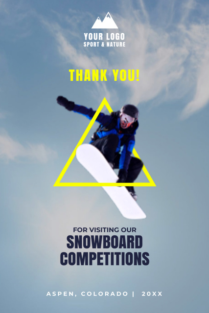 Template di design Snowboard Contest Invitation Postcard 4x6in Vertical