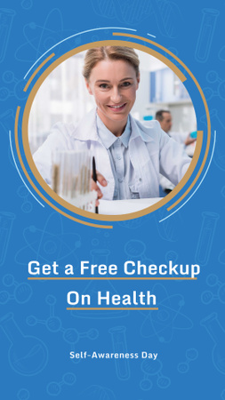 Template di design Free Health Checkup on Self Awareness Day Offer Instagram Story