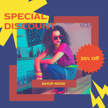 Designvorlage Specail Discount Shopping Offer für Instagram AD