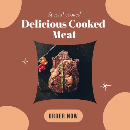 Exclusively Cooked Meat Offer Instagram Design Template