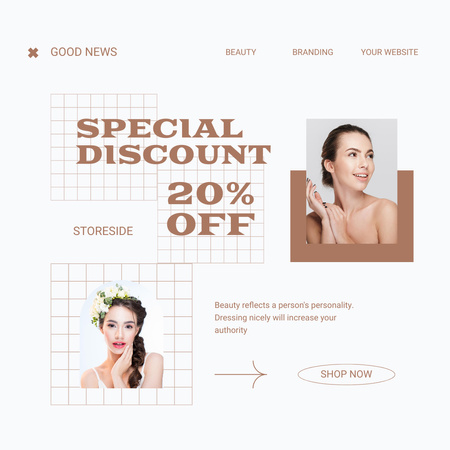 Szablon projektu Announcement of Special Discounts on Care Products Instagram