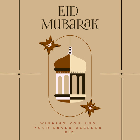 Designvorlage Congratulations on Eid Mubarak in Pastel Colors für Instagram