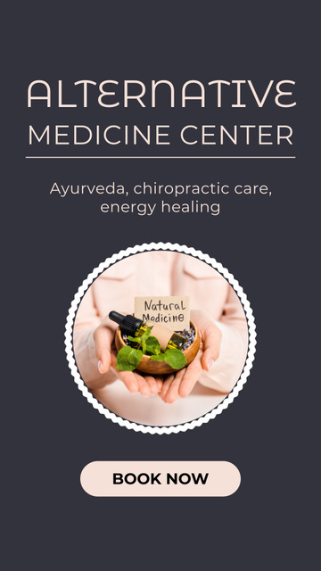Ayurveda And Alternative Medicine Center With Booking Instagram Video Story tervezősablon