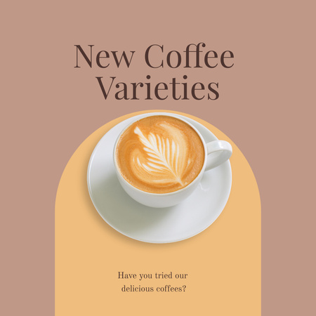 Template di design Promozione moderna del caffè con la tazza di caffè in giallo Instagram