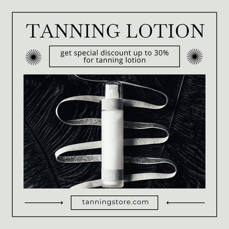 Black and White Tanning Lotion Advertising Instagram AD Design Template