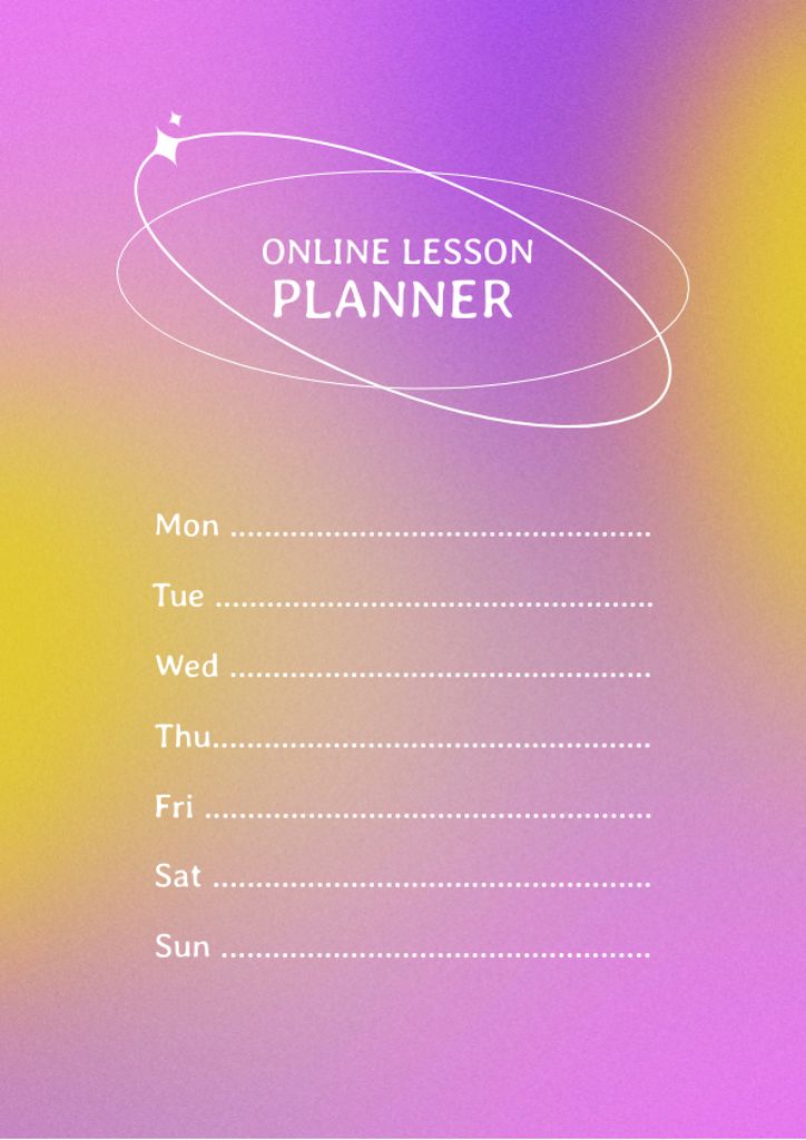 Online Lesson Plan Schedule Planner Šablona návrhu