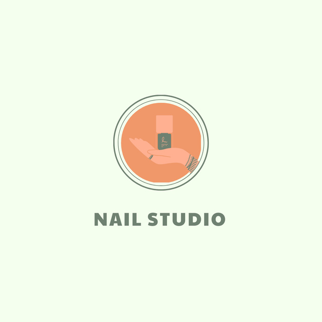 Nail Studio Promotion With Illustration Logo 1080x1080px Design Template