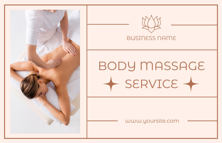 Relaxing Body Massage Service Loyalty Program Business Card 85x55mm Design Template