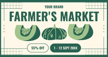 Platilla de diseño Discount on Pumpkin at Farmer's Market Facebook AD