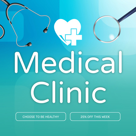 Template di design Clinica medica con attrezzature e offerta di sconto Animated Post