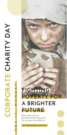 Poverty quote with child on Corporate Charity Day Graphic tervezősablon