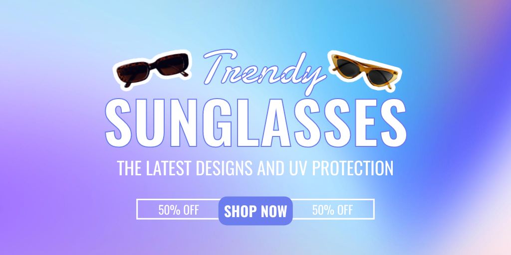 Advertising Quality Sunglasses for Eye Protection Twitter Design Template