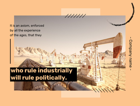 Oil Industry Producing Well And Quote Postcard 4.2x5.5in Design Template