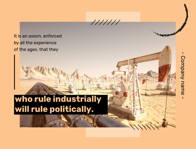 Plantilla de diseño de Oil Industry Producing Well And Quote Postcard 4.2x5.5in 