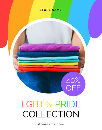 Fashionable Clothes Sale Offer For Pride Month Poster 22x28in – шаблон для дизайну
