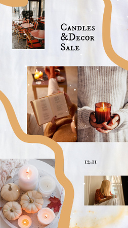 Designvorlage Decorative Candles Sale Offer für Instagram Story