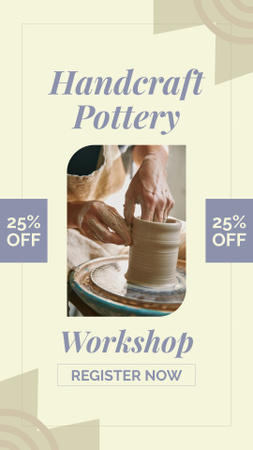 Ontwerpsjabloon van Instagram Video Story van Pottery Workshop Promotion