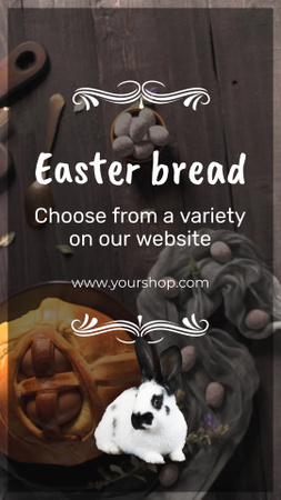 Plantilla de diseño de Oferta de pan de Pascua con enlace al sitio web TikTok Video 