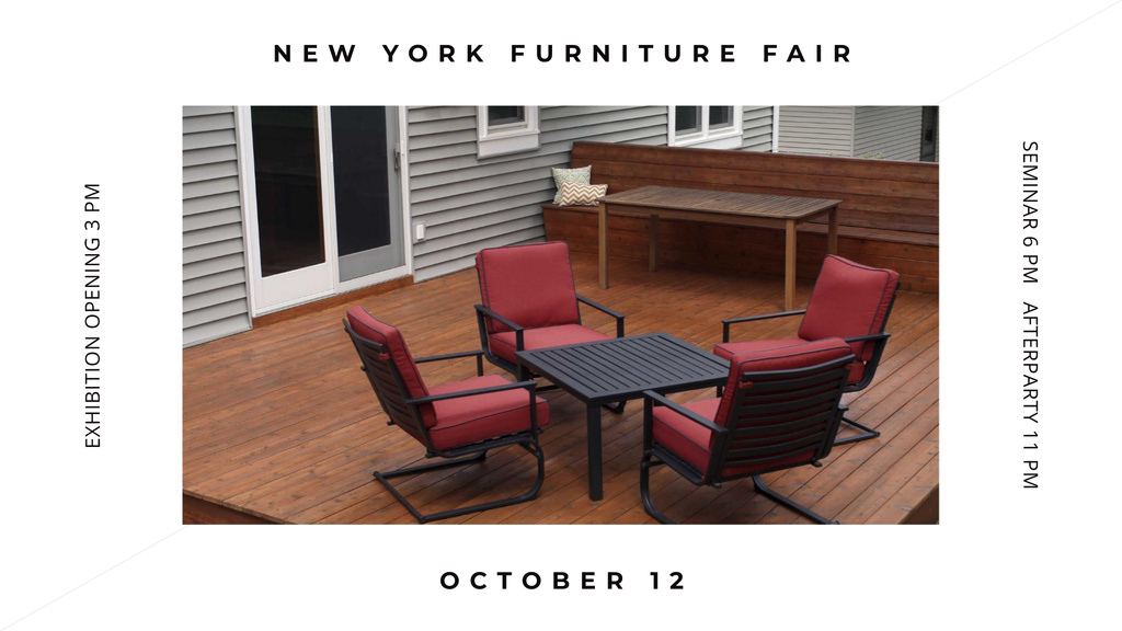 Szablon projektu Furniture Fair announcement FB event cover