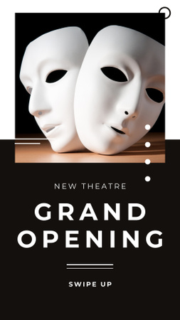 Theatre Opening Announcement with Theatrical Mask Instagram Story Design Template