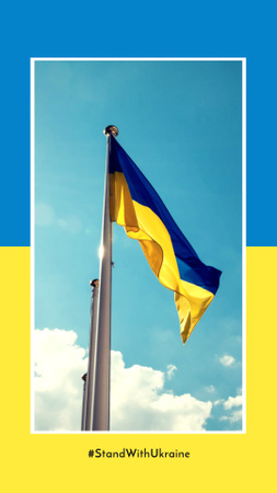 Ontwerpsjabloon van Instagram Story van Vlag van Oekraïne met Stop War Idea