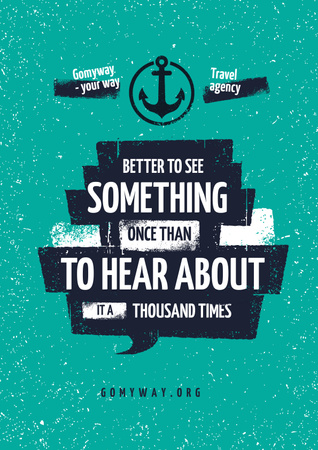 Platilla de diseño Travel Quote with Illustration of Anchor Poster