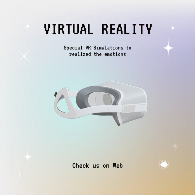 Virtual Reality Glasses Ad Animated Post Design Template