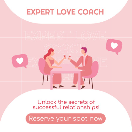 Plantilla de diseño de Desbloquea secretos con un entrenador de amor experto Instagram 