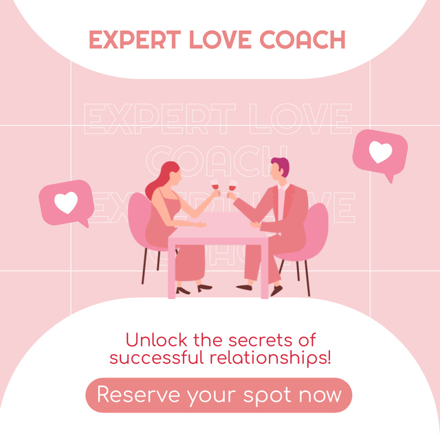 Designvorlage Unlock Secrets with Expert Love Coach für Instagram