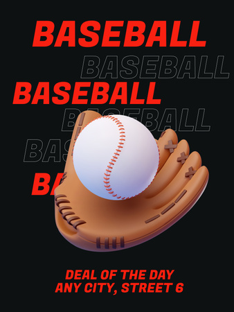 Baseball Training Announcement Poster US Design Template