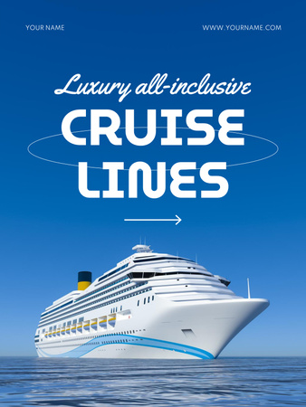 Cruise Trips Ad Poster 36x48in Design Template