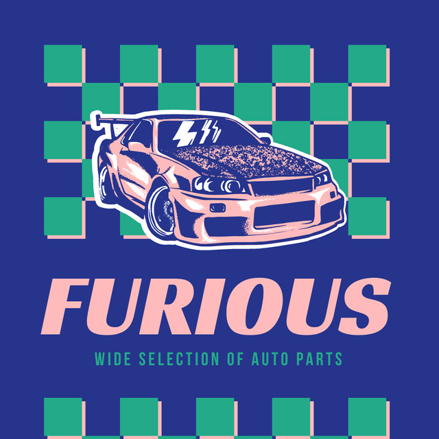 Template di design Auto Accessories Store Emblem with Racing Car Logo