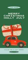 Christmas Advert in July with Gift And Retro Car