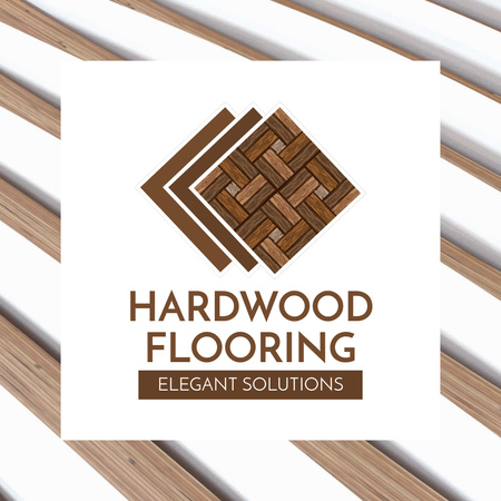 Κομψή υπηρεσία δαπέδων σκληρού ξύλου με δείγματα Animated Logo Πρότυπο σχεδίασης