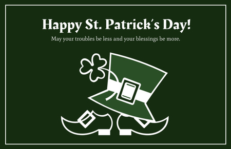 Ontwerpsjabloon van Thank You Card 5.5x8.5in van St. Patrick's Day Wishes